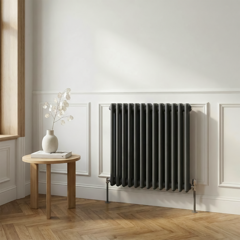 Sealey DH357 Baridi Horizontal Traditional 2 Column Radiator 600 x 607mm Anthracite