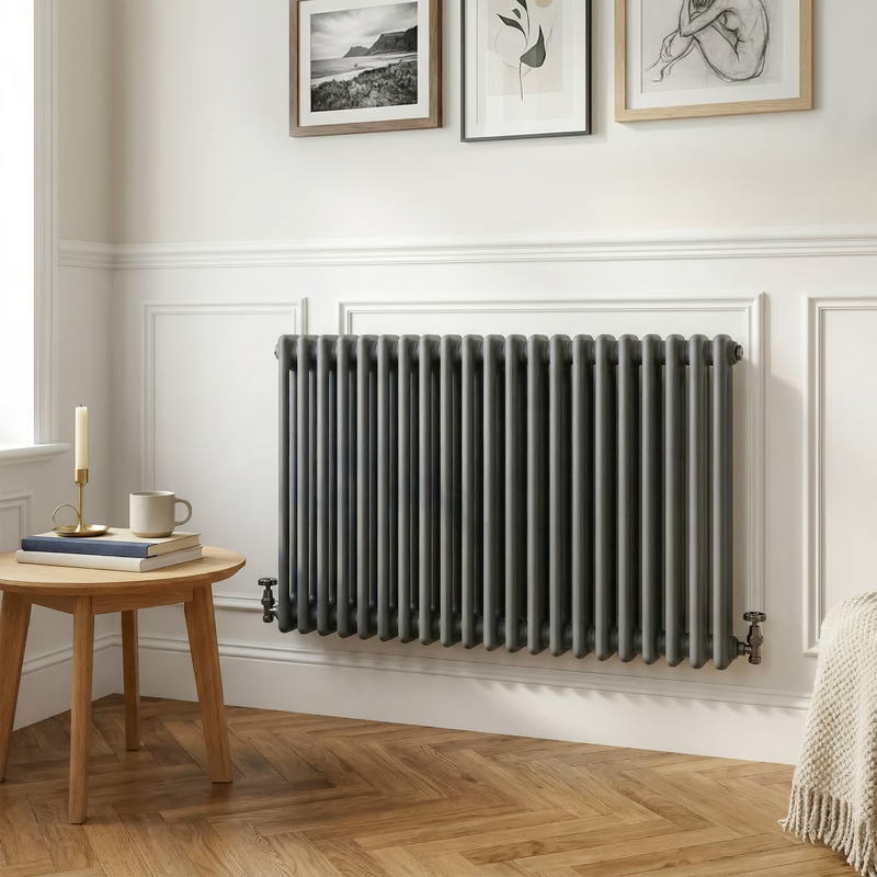 Sealey DH359 Baridi Horizontal Traditional 2 Column Radiator 600 x 1012mm Anthracite