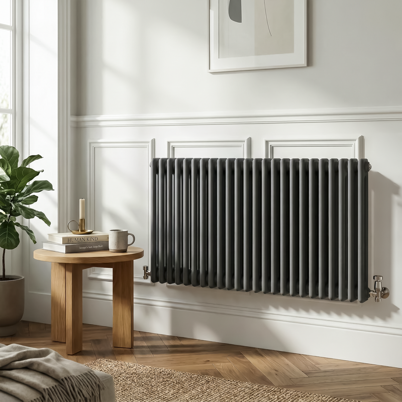 Sealey DH360 Baridi Horizontal Traditional 2 Column Radiator 600 x 1147mm Anthracite