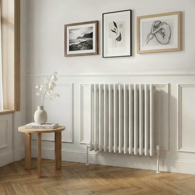 Sealey DH367 Baridi Horizontal Traditional 2 Column Radiator 600 x 607mm White