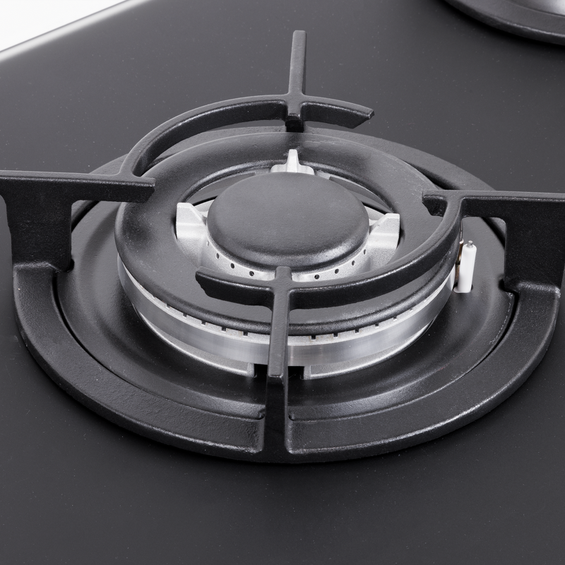 Sealey DH384 Baridi 70cm Gas Hob Matt Black with 5 Burners, Cast Iron Supports Auto Ignition 10.4kW