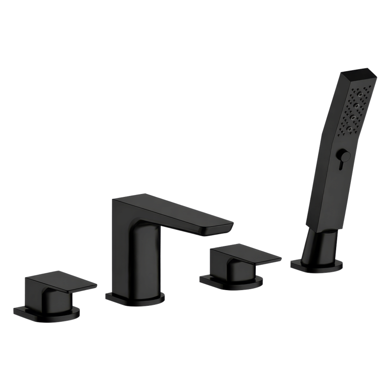 Sealey DH399 Baridi Bath Mounting 4-Hole Mixer Tap with Shower Head - Matt Black