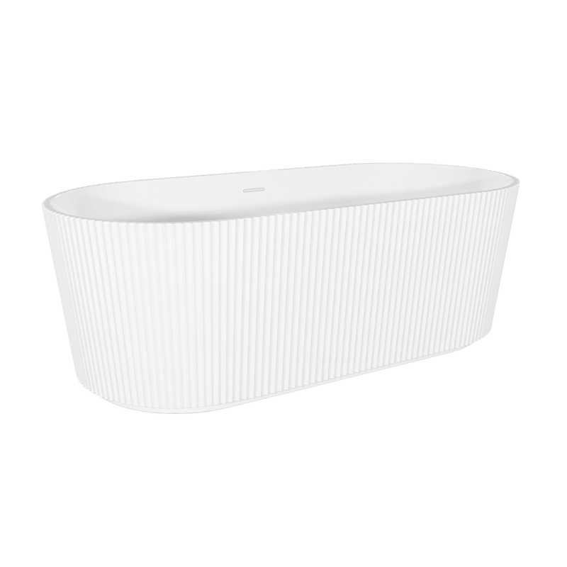 Sealey DH419 Baridi Double-Ended Fluted Design Bath with Slim Rim 150cm Gloss White