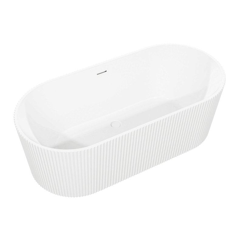 Sealey DH419 Baridi Double-Ended Fluted Design Bath with Slim Rim 150cm Gloss White
