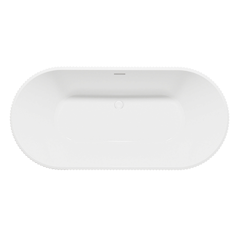 Sealey DH419 Baridi Double-Ended Fluted Design Bath with Slim Rim 150cm Gloss White