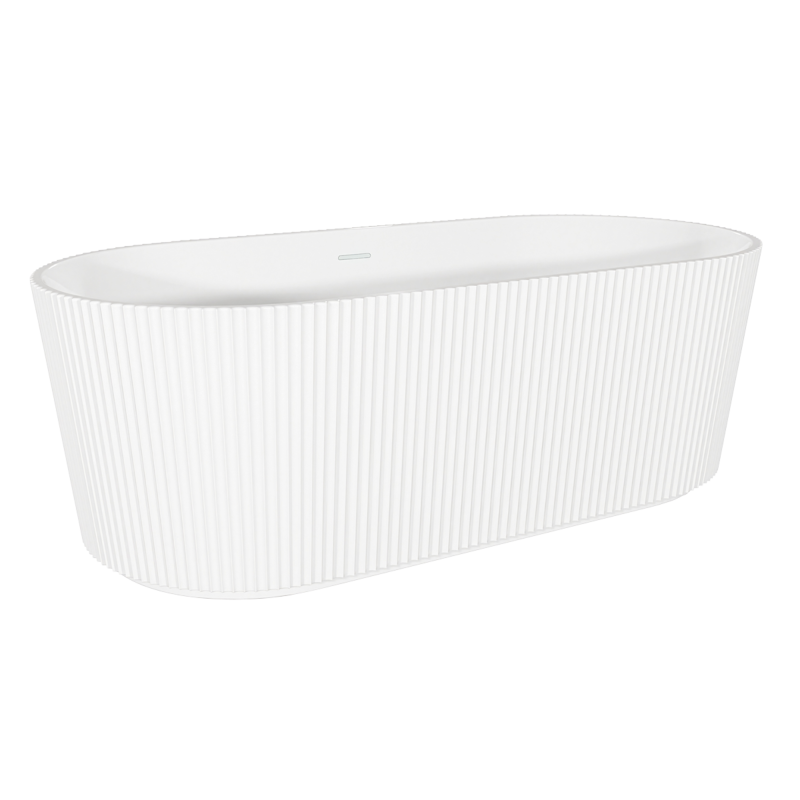 Sealey DH420 Baridi Double-Ended Fluted Design Bath with Slim Rim 168cm Gloss White
