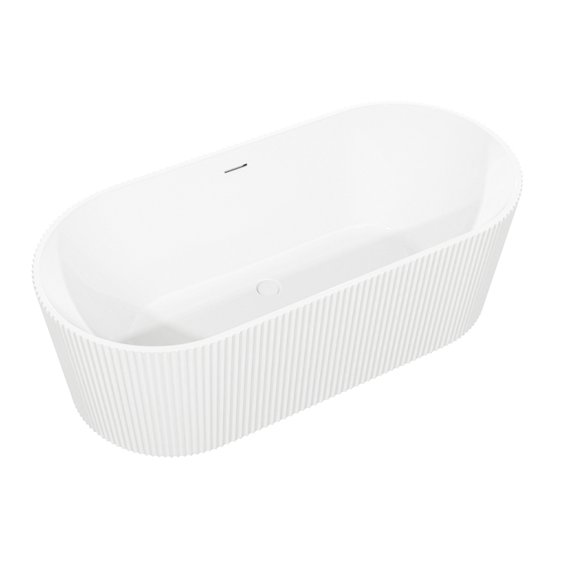 Sealey DH420 Baridi Double-Ended Fluted Design Bath with Slim Rim 168cm Gloss White
