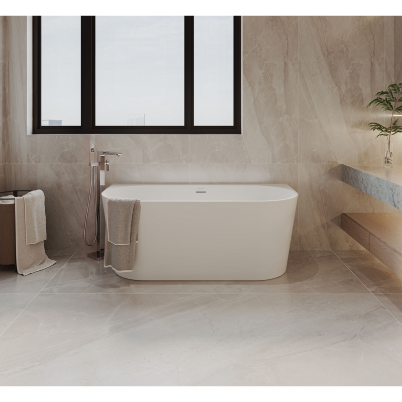 Sealey DH421 Baridi Back-to-Wall Slim Rim Bath with Overflow System 150cm Gloss White