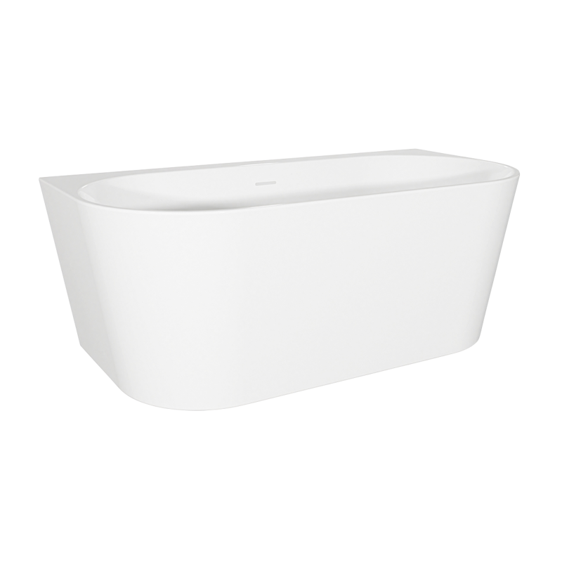Sealey DH421 Baridi Back-to-Wall Slim Rim Bath with Overflow System 150cm Gloss White