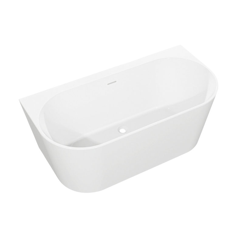 Sealey DH421 Baridi Back-to-Wall Slim Rim Bath with Overflow System 150cm Gloss White