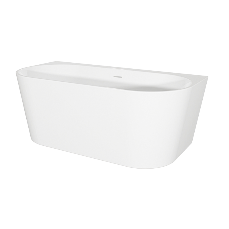 Sealey DH421 Baridi Back-to-Wall Slim Rim Bath with Overflow System 150cm Gloss White