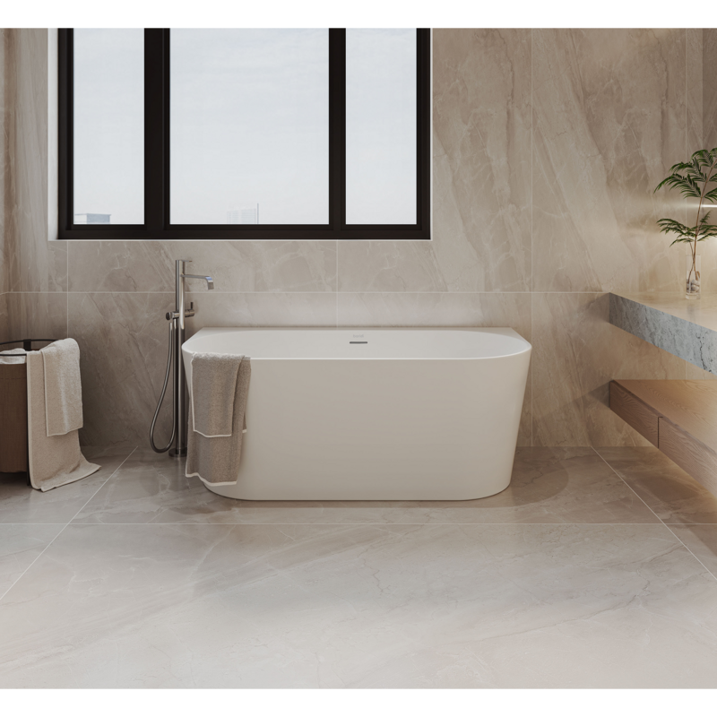 Sealey DH422 Baridi Back-to-Wall Slim Rim Bath with Overflow System 170cm  Gloss White