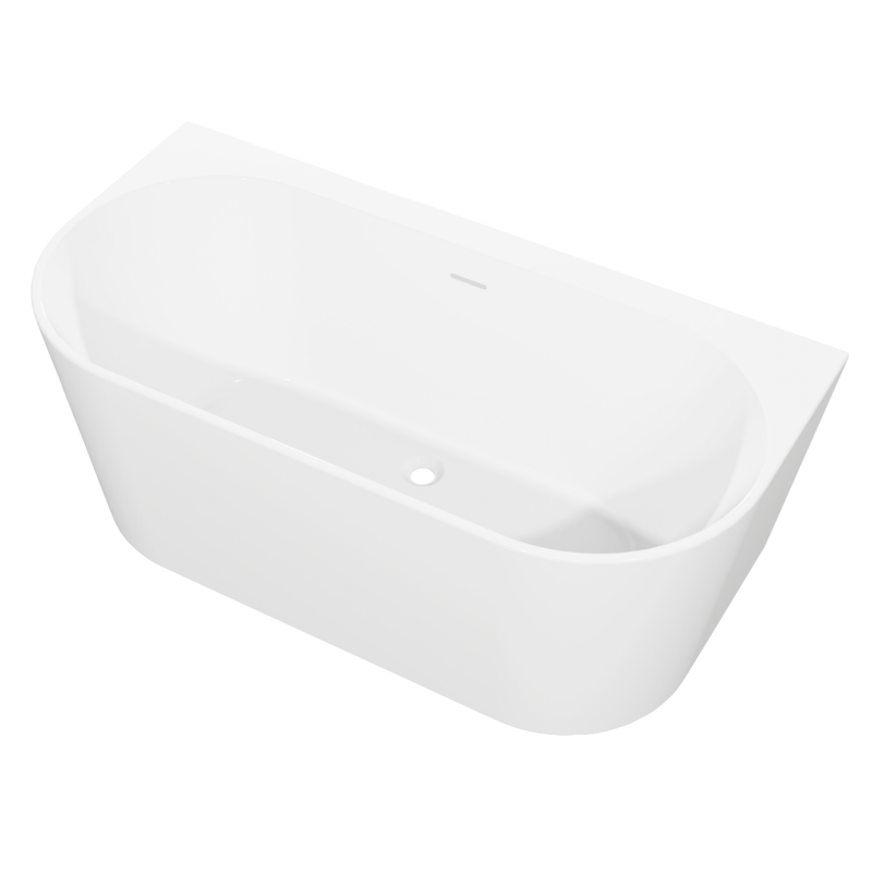 Sealey DH422 Baridi Back-to-Wall Slim Rim Bath with Overflow System 170cm  Gloss White