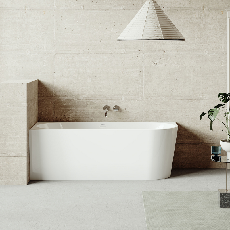 Sealey DH423 Baridi Left-Hand Corner Slim Rim Bath with Overflow System 150cm Gloss White