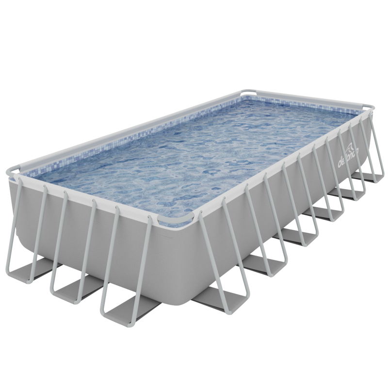 Sealey DL151 Dellonda Deluxe Steel Frame Rectangular Swimming Pool with Step Ladder  Filter Pump 25ft