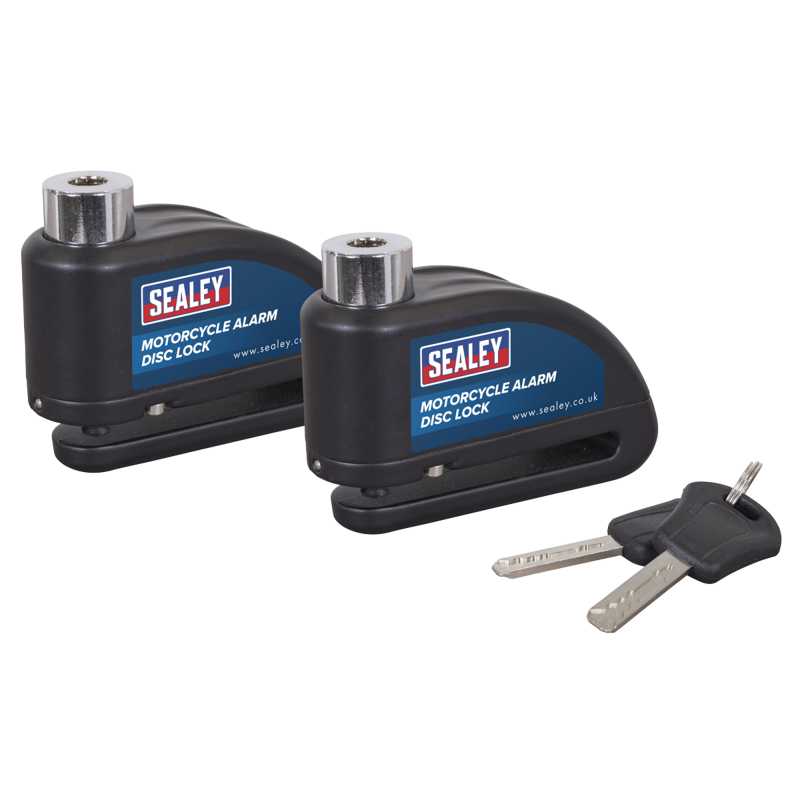 Sealey DL5052 Motorcycle Alarm Disc Lock - Pair