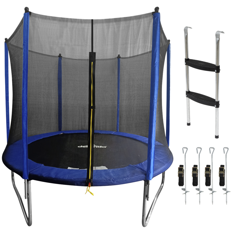 Sealey DL93 Dellonda Heavy-Duty Outdoor Trampoline with Safety Enclosure Net, Anchors Ladder 8ft