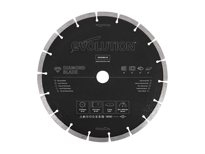 Evolution General Purpose Diamond Blade 255 x 22.2mm