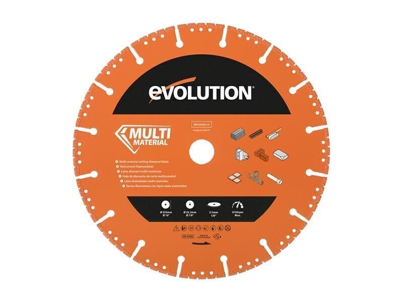 Evolution Multi-Material Diamond Demolition Disc Cutter Blade 255 x 22.2mm