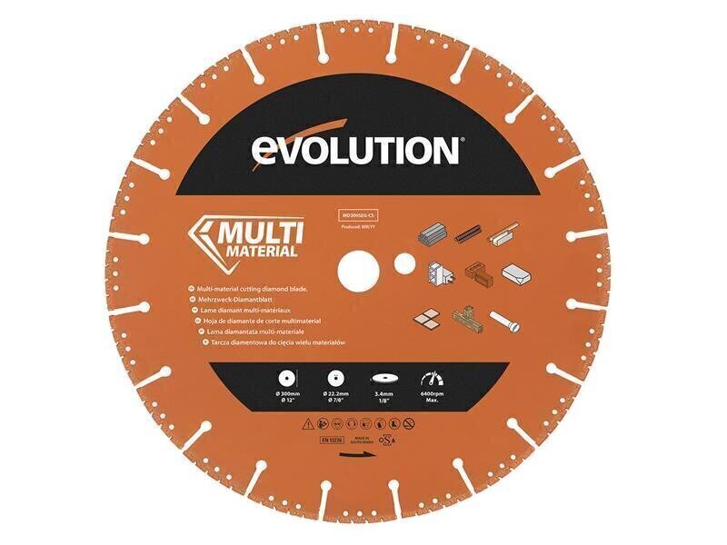 Evolution Multi-Material Diamond Demolition Disc Cutter Blade 300 x 22.2mm