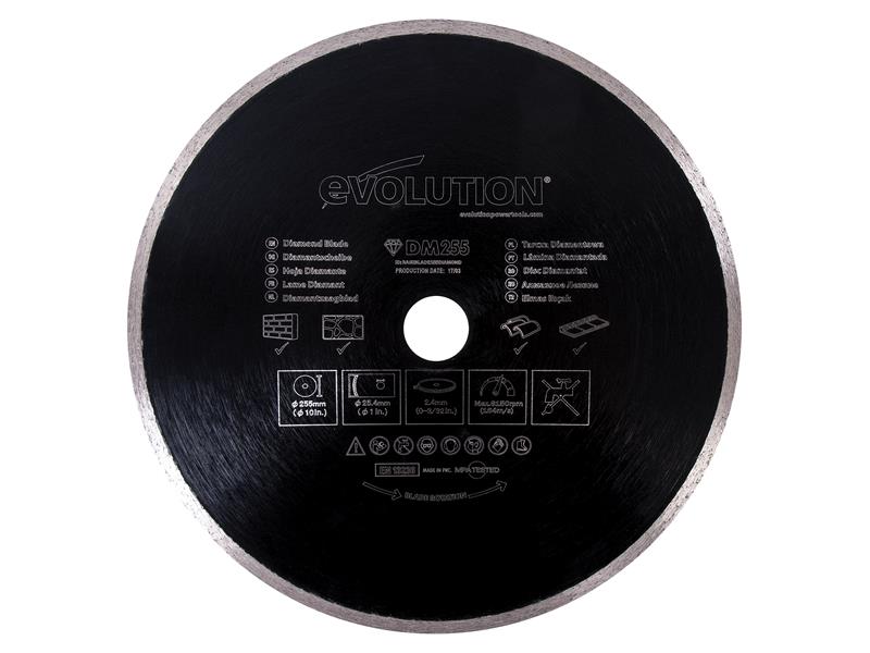 Evolution RAGE Diamond Blade, Continuous Rim 255 x 25.4mm