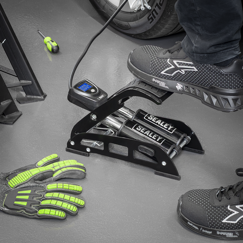 Sealey FP9D Twin Barrel Digital Foot Pump