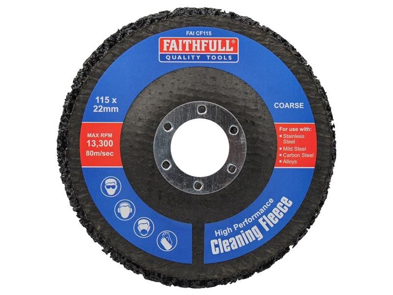 Faithfull Cleaning Fleece Disc Coarse 115 x 22mm (Pack of 1)