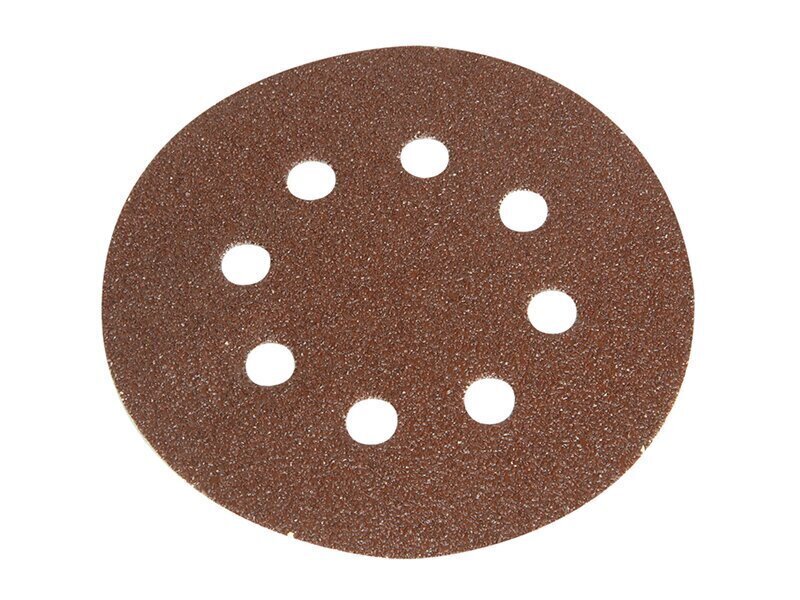 Faithfull Hook and Loop Sanding Disc DID3 Holed 125mm Coarse (Pack of 5)