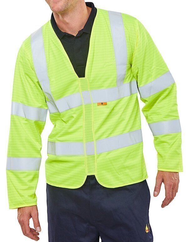 Fire Retardant Hi-Vis Jerkin Saturn Yellow 4XL