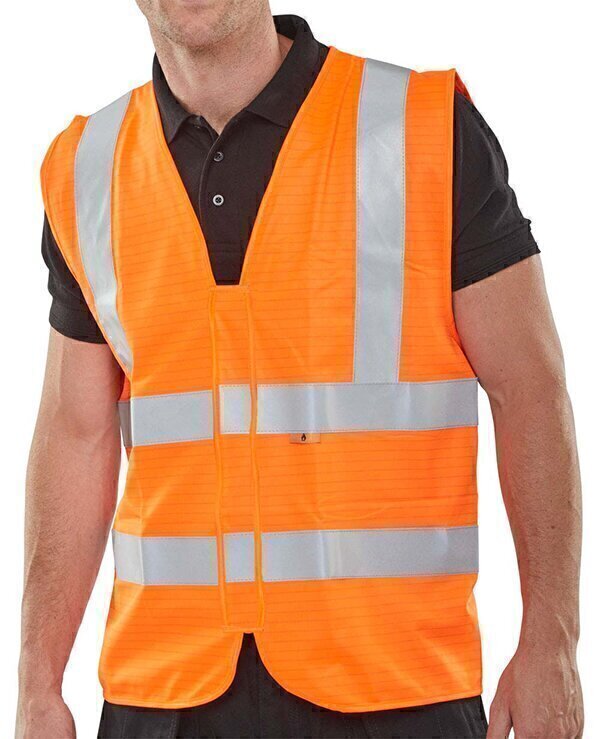 Fire Retardant Hi-Vis Waistcoat Orange XXXXL