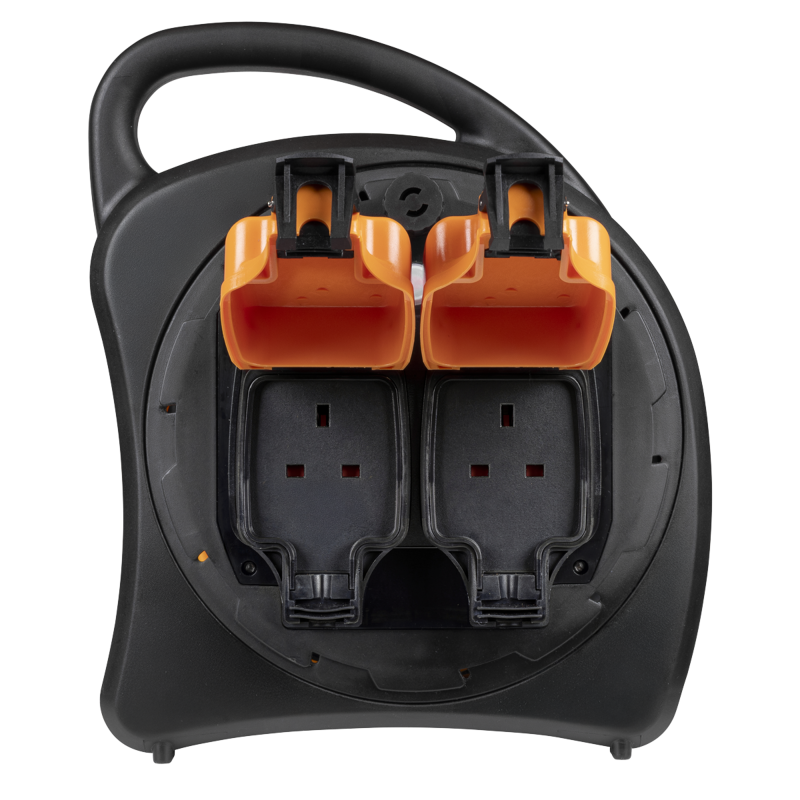Sealey GCR15 15m Weatherproof Extension Reel with Thermal Trip 2 x 230V