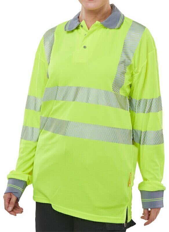 Hiviz Executive Long Sleeve Polo Saturn Yellow XL