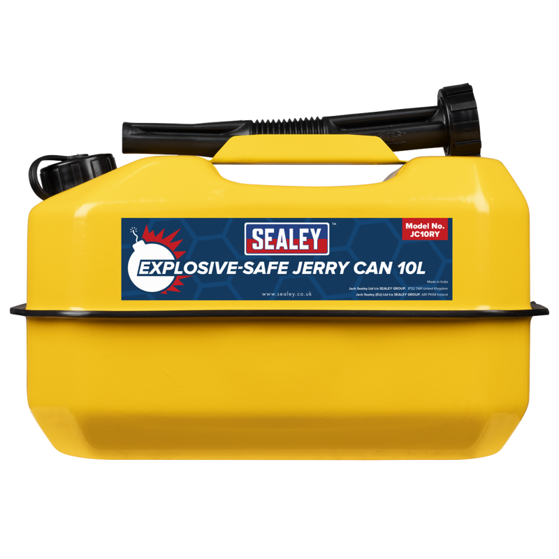 Sealey JC10RY Explosive-Safe Jerry Can 10L - Yellow
