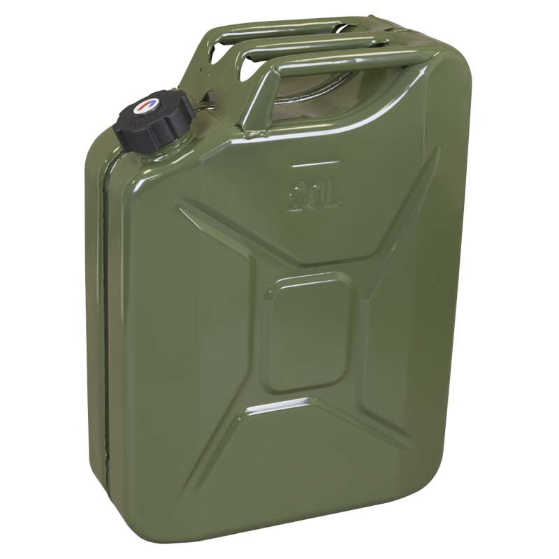 Sealey JC20SCG Screw Cap Metal Jerry Can 20L - Green