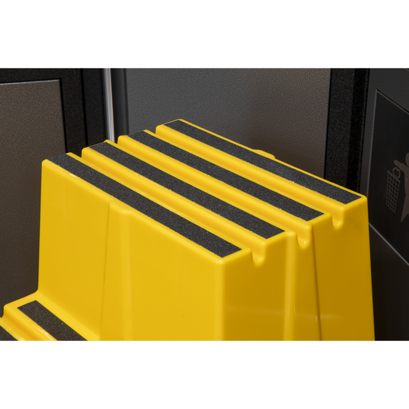 Sealey KS7 Heavy-Duty 3-Step Safety Steps with Anti-Slip Treads 150kg Capacity, Yellow - EN 14183
