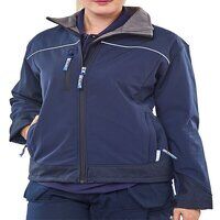 Ladies Soft Shell Jacket Navy Blue L