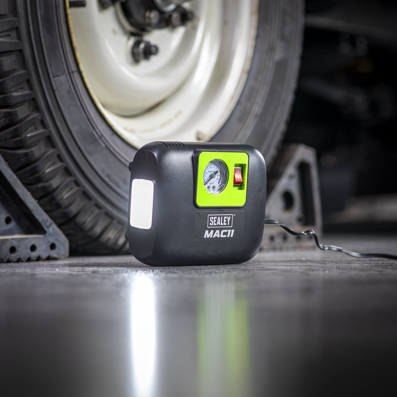 Sealey MAC11 Tyre Inflator with Worklight 12V