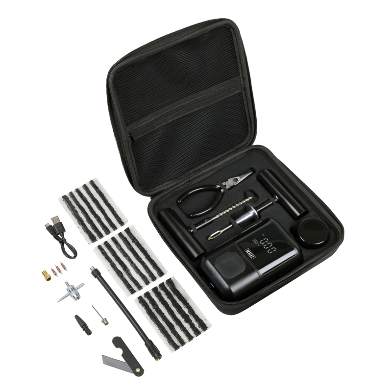 Sealey MAC24 Temporary Puncture Repair Kit Rechargeable Tyre Inflator