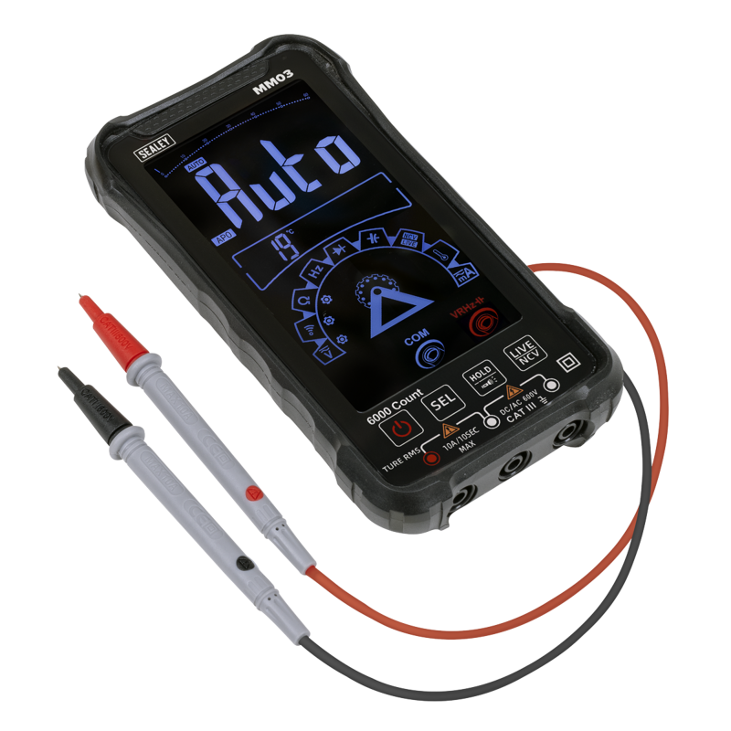 Sealey MM03 Touchscreen Rechargeable Auto-Ranging Digital Smart Multimeter 10-Function