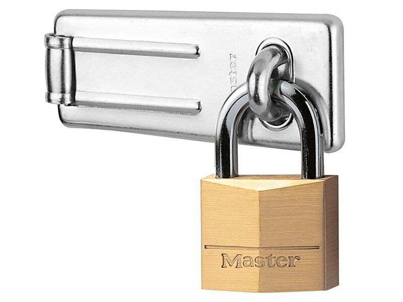 Master Lock Hasp 89mm  Solid Brass Padlock 40mm