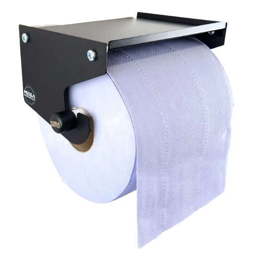 MegaMaxx UK™ Blue Roll Holder & Dispenser with Shelf (Black) BearingBoys