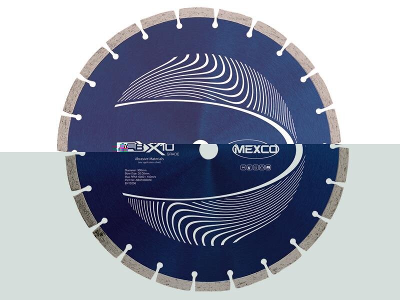 Mexco Abrasive Materials X10 Grade Diamond Blade 300 x 20mm