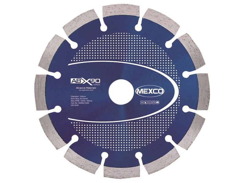 Mexco Abrasive Materials X90 Grade Diamond Blade 150 x 22mm