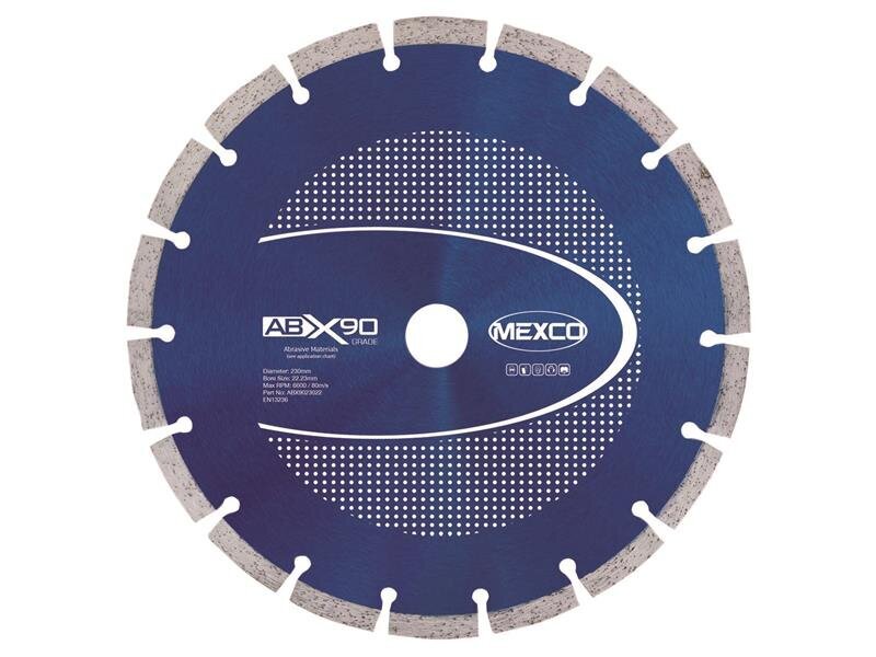 Mexco Abrasive Materials X90 Grade Diamond Blade 230 x 22mm