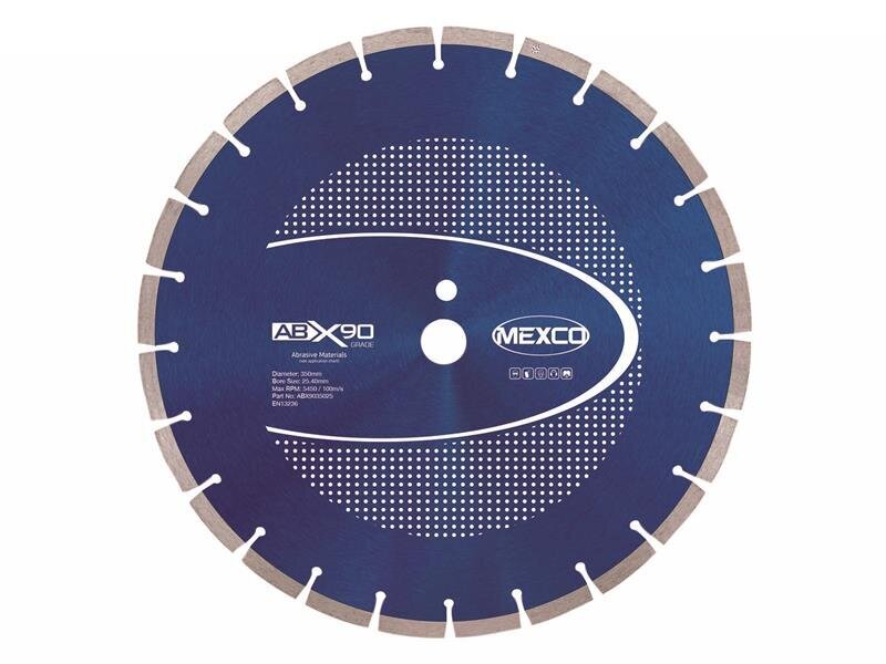 Mexco Abrasive Materials X90 Grade Diamond Blade 350 x 25mm