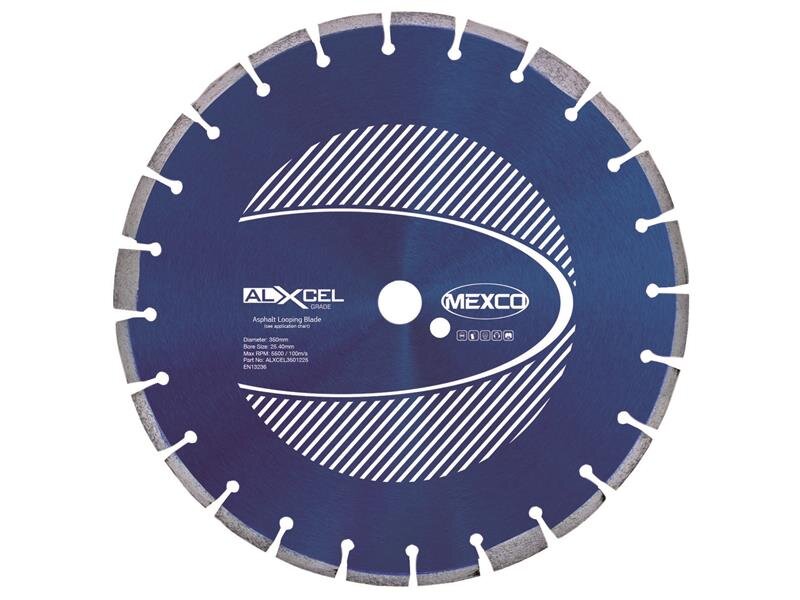 Mexco Asphalt Looping Diamond Blade 350 x 25.4mm x 12mm Width