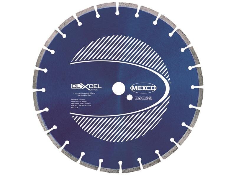 Mexco Concrete Looping Diamond Blade 350 x 25.4mm x 10mm Width