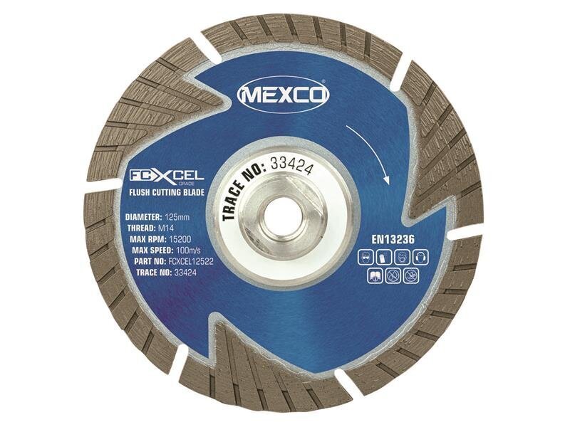 Mexco FCXCEL Grade Flush Cut Diamond Blade 125 x 22mm
