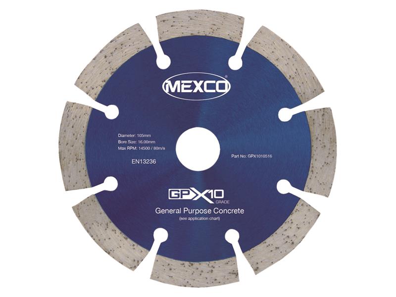 Mexco GPX10 Concrete Diamond Blade 105 x 16mm