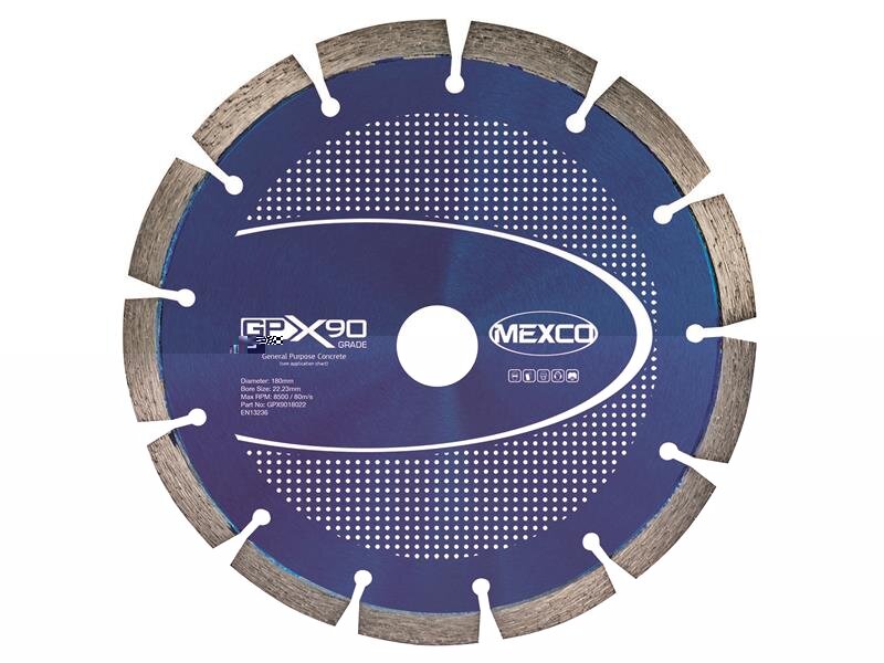 Mexco GPX90 Concrete Diamond Blade 180 x 22mm